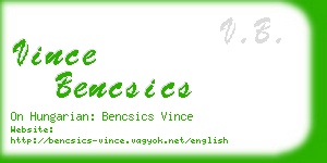 vince bencsics business card